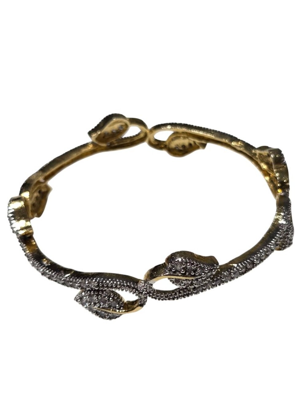 Elegant Gold Silver Tone Textured Bangle Bracelet Retro Fashion Jewelry Women